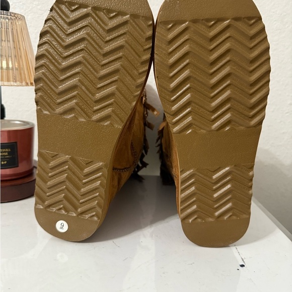 Fringe Suede Boots with Studded Trim - Picture 2 of 3